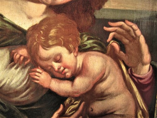 Madonna col Bambino olio su tavola